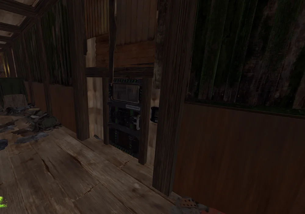 Mansion second-floor green door